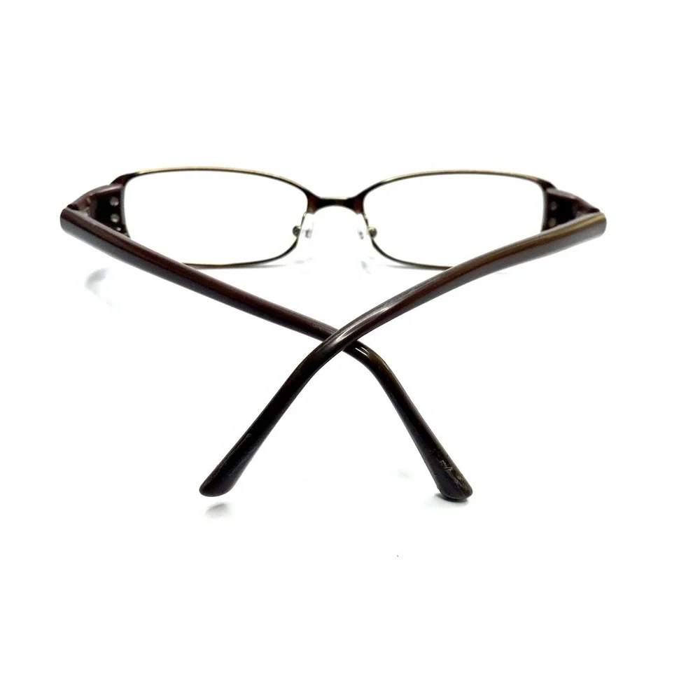 Prada Brown Metal Copper Rectangular Glasses Italy VPR55G 8AE1O1 51 15 135